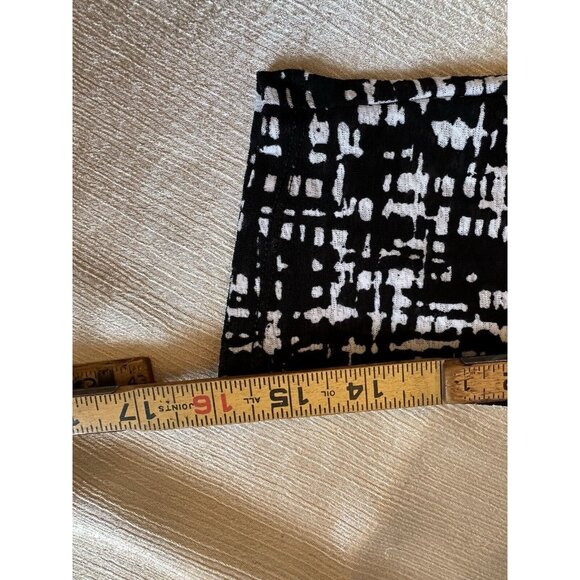 Coldwater Creek Size‎ XS 4/6 Black White Geometric Print 3/4 Sleeve Stretch Ruch - Picture 6 of 9